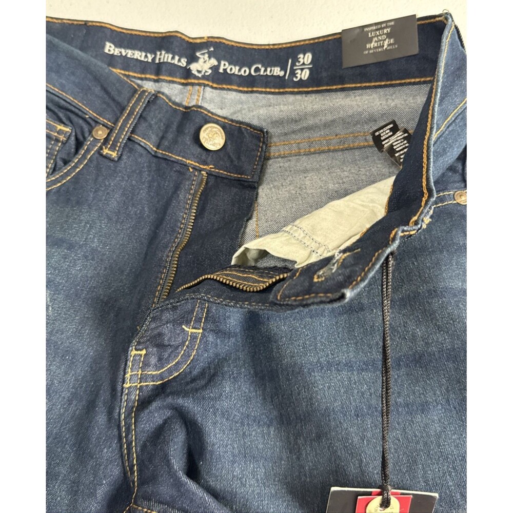 Beverly Hills Polo Club Jeans Men’s 30x30 Slim Fit Stretch Denim Blue - Picture 8 of 12